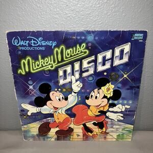 Vinyl Record Walt Disney Mickey Mouse Disco 1979 LP Album *See Pics Broken Edge*